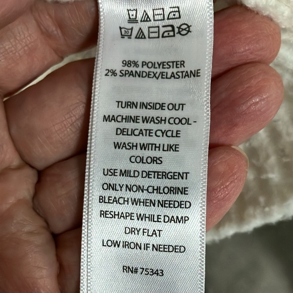 Rachel Zoe Womens XL Fair Isle Fisherman’s Mock Neck  Cream Tan Sweater - Picture 4 of 5